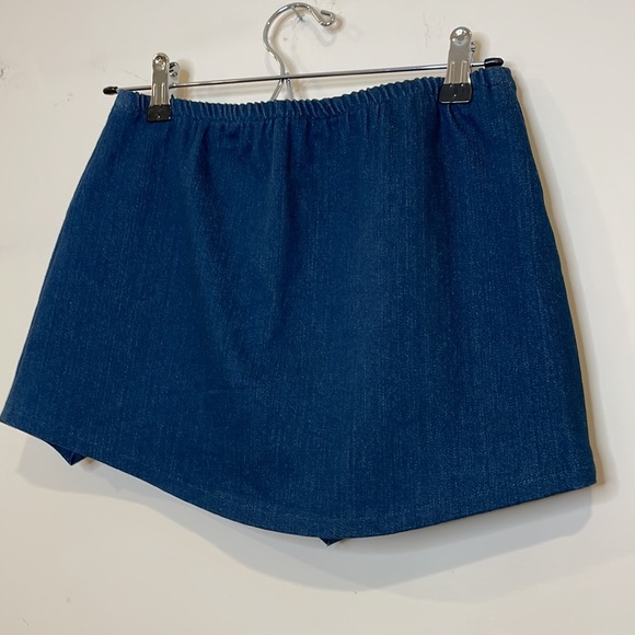 Asymmetrical denim skort - Picture 3 of 3
